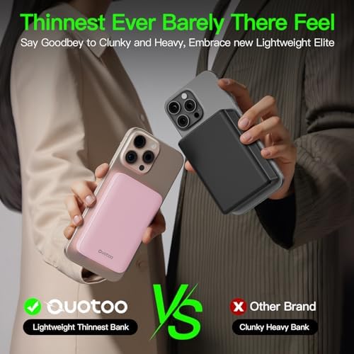 2025 Magnetic 15 W Slim Power Bank for i Phone – 5000 m Ah Magsafe Battery Pack with 20 W Fast Charging, Wireless Charger with LED Display for i Phone 12/13/14/15/16 Series – Ultimate Portability and Enhanced Charging Efficiency