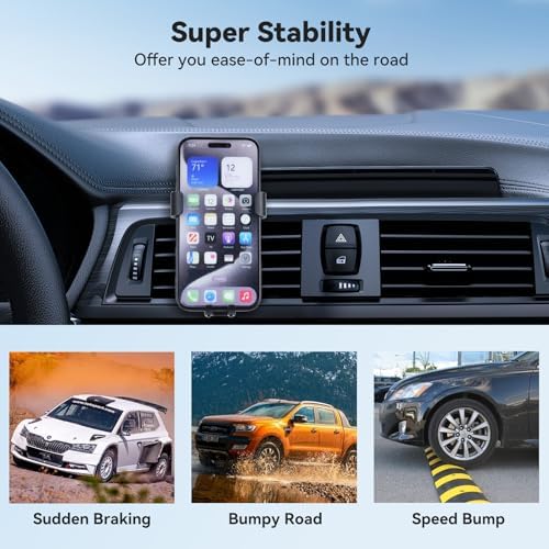 Experience the Ultimate Driving Convenience with UTEBIT Mag Safe Car Mount – 360° Rotating Magnetic Phone Holder for i Phone 15/14/13/12 Pro Max Plus & Universal Compatibility – Secure, Hands-Free Access for Safer Navigation and Calls