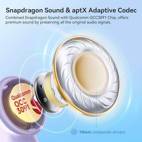 Unleash Superior Sound with Ear Fun Air Pro 4 Wireless Noise Cancelling Earbuds – Advanced Adaptive Hybrid Tech, Qualcomm Snapdragon Sound & apt X™ Lossless Audio for Exceptional Clarity – 52-Hour Playtime & Bluetooth 5.4 for Seamless Connectivity – Ideal for Music Lovers & Professional Calls