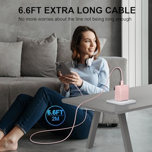 Accelerate Your Power Needs with Our 45 W Ultra-Fast USB-C Charger for Phone 16 Series – Includes a 10 ft Type C Cable in Eye-Catching Purple – Perfectly Crafted for Swift Power Delivery to Phone 16 Pro, Max, Plus & Earlier Models – Unleash Maximum Charging Efficiency and Aesthetic Appeal for Tech Enthusiasts on the Move