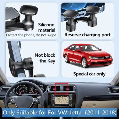 Transform Your Volkswagen Jetta Driving with a Custom-Fit Phone Holder Mount (2019-2024) – Superior Stability, 360-Degree Rotation & Hands-Free Functionality for Safe Navigation and Communication on the Go