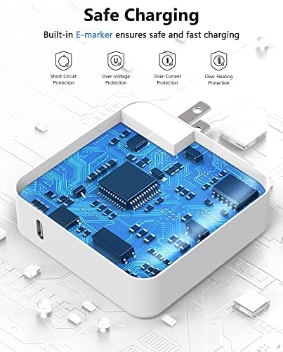 High-Performance 100 W USB-C Charger for Mac Book Pro & Air – Ultimate Compatibility with Fast Charging for 13-16 Inch Models, i Pad Pro, and All USB-C Devices – Efficient 96% Charging, Includes 6 ft Cable, 30-Day Money-Back Guarantee, 12-Month Replacement Warranty
