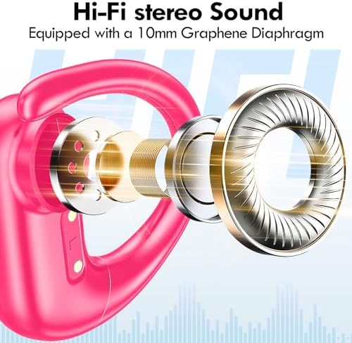 Kurdene Wireless Sport Earbuds – Ultra-Comfortable Bluetooth Headphones with 60 Hours Playtime, Immersive Deep Bass Sound, and Secure Over-Ear Fit for Active Use – Perfect for Running, Workouts, and Business Calls – Lightweight, Sweat-Resistant Design in Sleek Black Finish