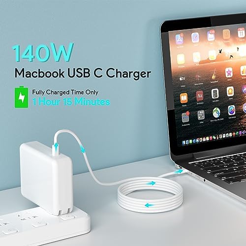 Power Up Your Devices with the 140 W USB-C Fast Charger for Mac Book Pro & More – High-Efficiency Adapter with 6.6 ft Cable, Exceptional Speed & Universal Compatibility for All USB-C Gadgets – Safe, Reliable, and Smart Charging Solution – Fully Charges Mac Book Pro 16″ in Just 1 Hour 20 Minutes, Ideal for i Pad Pro, Samsung Galaxy & Laptops – Built-In Safety Features for Overload, Short Circuit, and Overheating Protection – Experience Premium Performance and Quality with Our One-Year Guarantee and Dedicated Customer Support