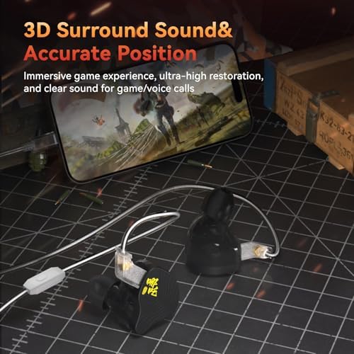 KBEAR NZ02 Professional Wired Gaming Earbuds – Cutting-Edge In-Ear Monitors with Dual Magnetic Circuit for Superior Bass and Crystal-Clear Audio – Ergonomically Designed for Gamers, Musicians, and Professionals – TYPE-C Connectivity for Effortless Device Compatibility – Durable Build for Long-lasting Performance and Immersive 3 D Sound Experience