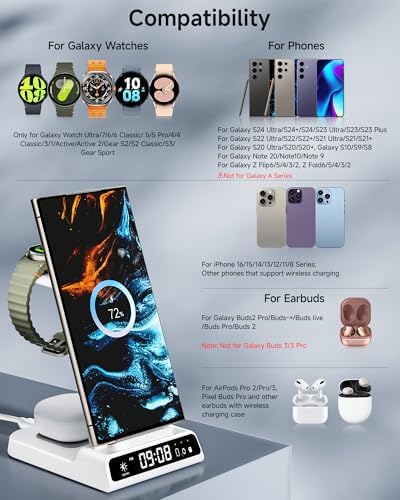 Ultimate 3-in-1 Wireless Charging Dock for Samsung: Fast Charge Galaxy S25 Ultra, Z Flip 7, and Galaxy Watch7 with Compact, Safe Design – Effortless Power-Up for Your Devices Anytime!