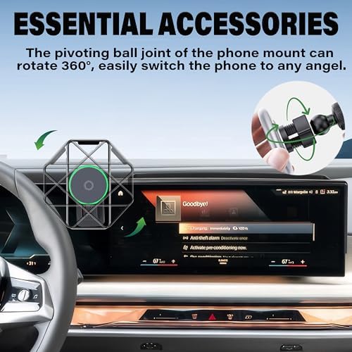 BMW 7 Series 2016-2022 Precision-Fit Phone Holder with 15 W Fast Wireless Charging – 360° Rotating Mount for Ultimate Safety and Connectivity, Perfect for 10.25/10.3 Inch Touch Screens – Premium Hands-Free Driving Accessory