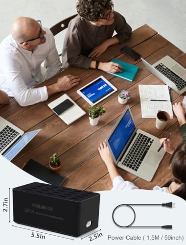 20-Port USB Charging Hub – 100 W Fast Charging Station for Multiple Devices, Smart Power Distribution, Compact USB Charger Dock for Home and Office Use, Ultimate Convenience for Gadgets and Electronics