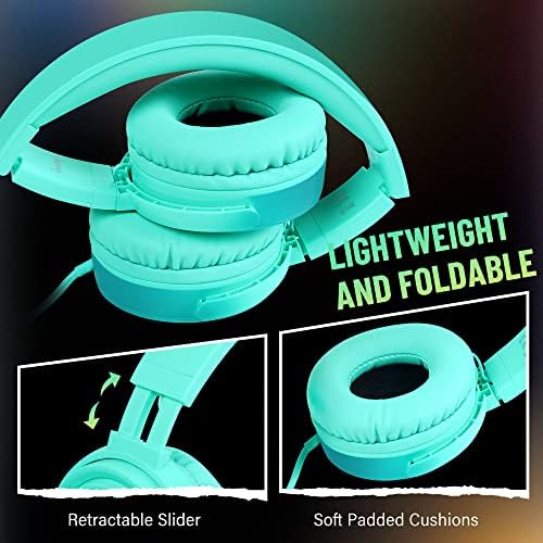 Rockpapa Ultra-Light Foldable Wired Headphones with Integrated Microphone – Premium Stereo Sound for All Ages, Perfect for Travel with Tangle-Free Cord and 3.5 mm Compatibility – Sleek Black/Grey Design for Everyday Listening and Virtual Meetings