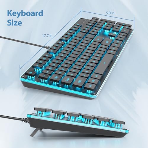 Surmen G1000 Pink Backlit Typewriter Keyboard – Full-Size 104 Keys with Silent Membrane, Durable Metal Panel, USB Wired for Effortless Gaming and Office Use – Stylish, Quiet, and Efficient Typing Experience