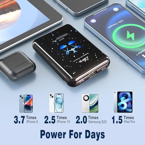 Compact 10000 m Ah Mini Power Bank – Fast Charging Portable USB-C Charger with Virgo Constellation Design for i Phone, Samsung, and Tablets – Ideal Gift for Tech Enthusiasts and Festival Celebrations – Enhanced Portability and Efficiency