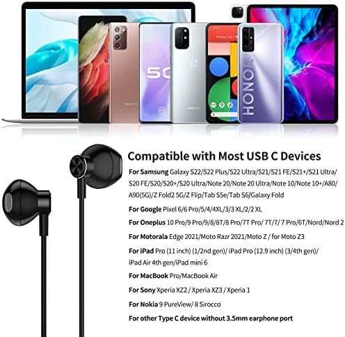 ACAGET Hi-Fi USB C Earbuds for Samsung Galaxy S25 Ultra & i Phone 16 – Premium Wired Type C Headphones with Ergonomic Comfort, Enhanced Sound Quality, and Seamless Device Compatibility for Ultimate Listening Experience