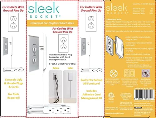Revolutionize Your Space with the Sleek Socket Ultra-Thin Outlet Concealer & Cord Management Kit – Stylish Flat Extension Cord Power Strip for Clutter-Free Homes, Perfect for Enhancing Aesthetics and Functionality in Any Room
