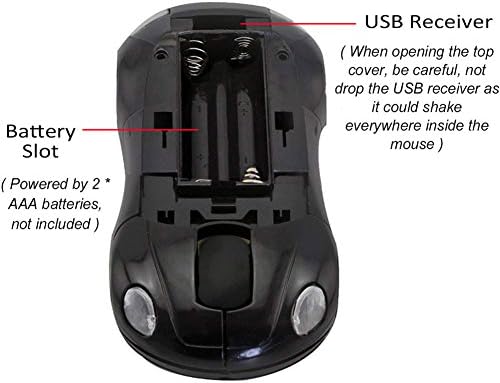Stylish 2.4 GHz Wireless Car-Shaped Mouse – Fun Red Optical Mouse for Kids & Adults, Compact & Portable with 1600 DPI Precision for Effortless Navigation – Ideal Gift for Gaming & Everyday Use – Seamless USB Connectivity for Laptops & Desktops
