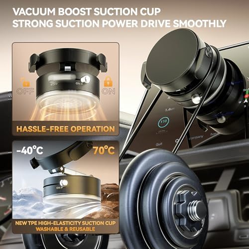 Ultimate 360° Adjustable Magnetic Suction Phone Holder – Universal Smartphone Mount for Cars, Gyms, and Any Smooth Surface – Effortless Compatibility with i Phone & Android – Experience Hands-Free Convenience with a Secure Grip in Stylish Black Finish