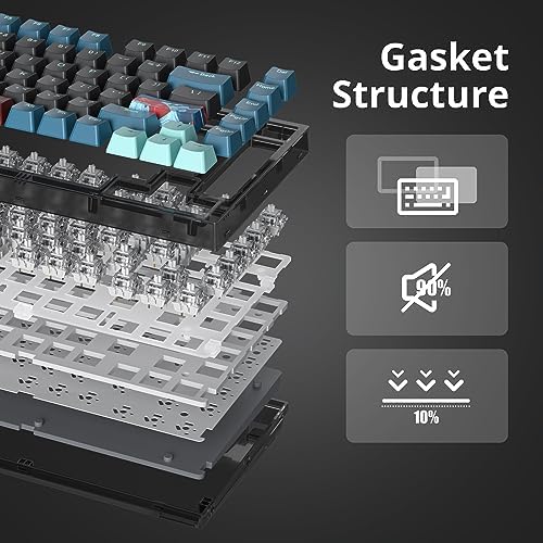 Transform Your Gaming Setup with the 75% Monster B Wired Mechanical Keyboard – 82 Keys, Gasket Mount Design, Hot-Swappable White Switches, RGB Lighting, Programmable Features for Mac/Windows – Unmatched Speed and Comfort for Gamers and Professionals