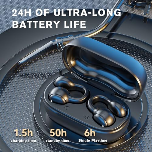 Revolutionary Wireless Clip-On Bone Conduction Earbuds – Open Ear Bluetooth Headphones for Ultimate Comfort and Safety – Waterproof Design for Active Lifestyles – Superior Sound Quality with Seamless Device Compatibility – Ideal for Sports and Outdoor Adventures