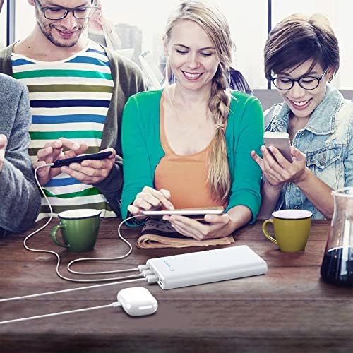 Ultra-High Capacity 40800 m Ah Portable Charger with Built-In Cables – 25 W PD USB C Fast Charging Power Bank – 5 Outputs & Dual Input for i Phone 16/15/14/13 & Samsung S23 – Stylish Pink Design for On-the-Go Charging Solutions