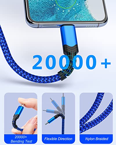 10 ft USB C to USB C Charging Cable – Fast 60 W Power Delivery Braided Cord for Galaxy S23 Ultra, i Phone 15/16, i Pad Pro, Mac Book – Durable, Tangle-Free Design in Purple, Green, Blue, Pink for Maximum Flexibility and Style