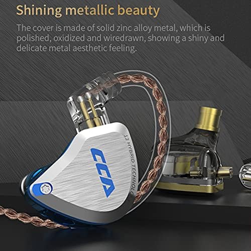 Elevate Your Sound Experience with CCA C12 Hybrid IEM Earphones – 5 Balanced Armature & 1 Dynamic Driver Design for Audiophiles, Musicians, and DJs – Superior Noise Isolation, Enhanced Compatibility, and Ergonomic Comfort for Extended Use