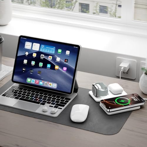 Elevate Your Charging Game with the Ultimate 3-in-1 Wireless Charger – Fast Magnetic Charging Station for i Phone 16, Compatible with i Phone 15, 14, 13, 12 Pro Max, Air Pods 4/3/Pro & Apple Watch – Perfect for Travel & Daily Use, Streamlined Design for Effortless Organization and Enhanced Efficiency