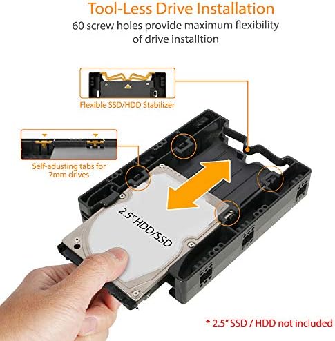 Upgrade Your Storage Efficiency with the ICY DOCK EZ-Fit PRO MB082 SP | Tool-Less 2 Bay Metal SSD Mounting Bracket for 2.5-Inch SSDs in 3.5-Inch Drive Bays | Fast Installation & Durable Design for Enhanced Compatibility and Cooling Performance