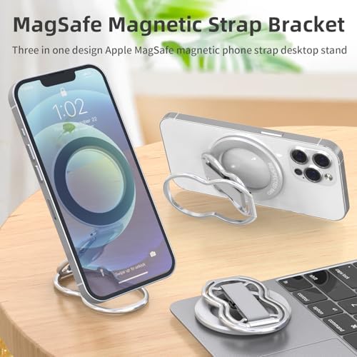 Elevate Your Smartphone Experience with RESPECTED-BRO 4-in-1 Magnetic Phone Grip Stand – Ultimate Kickstand, Secure Finger Strap, and Universal Compatibility for i Phone & Android (Silver) – Perfect for Hands-Free Convenience and Enhanced Usability