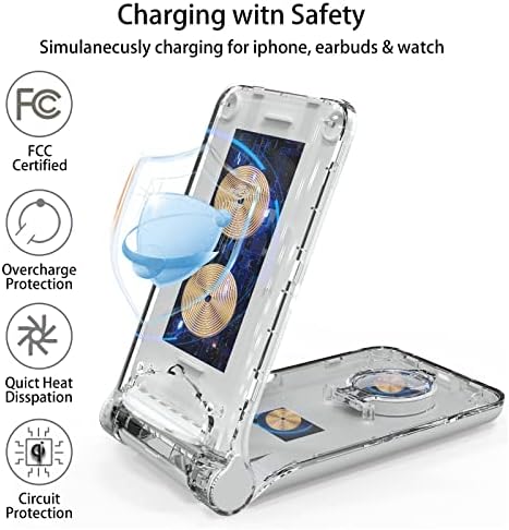 3-in-1 Wireless Charging Hub | Foldable 15 W Fast Charger for i Phone 14/13/12/11/Pro/Max, Air Pods Pro & i Watch | Compact PD 20 W Power Station for Instant Device Recharge | Sleek White Design Perfect for Home & Office Efficiency | Ultimate Compatibility for Modern Tech Users