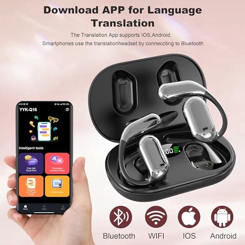 Floral Initial Personalized Wireless Earbuds with Advanced AI Language Translation – Premium Noise Cancelling Bluetooth Headphones for Stylish Communication – Ideal Mother’s Day Gift for Tech Enthusiasts and Culture Lovers