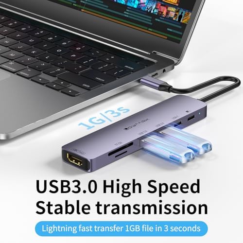 Transform Your Mac Book Pro into a Powerhouse with Our 4 K60 Hz USB C Hub – Ultimate Multi-Port Adapter for Lightning-Fast Data Transfers, PD 100 W Rapid Charging, and Dual SD/TF Card Readers – Ideal for Professionals and Creative Minds