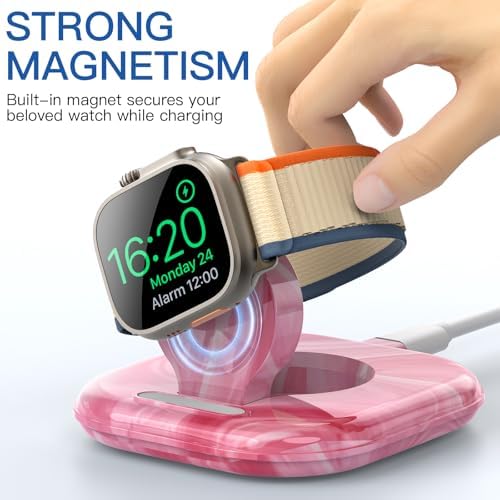 Elevate Your Apple Watch Charging Experience with Our Advanced Magnetic Dock – Ultra-Fast Charging Station for Series 2-10 and Ultra 1 2, Nightstand Mode Functionality, Compact Design for Travel, Superior Stability for Everyday Use, Effortless Power Delivery and Modern Aesthetic