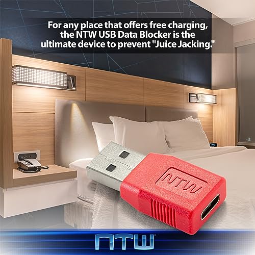 Secure Your Charging: NTW USB-A to USB-C Data Blocker – Essential Juice Jacking Protection Adapter (5 Pack) for Safe Power Transfer, Compatible with Smartphones and Laptops, Portable Design for Travel and Daily Use