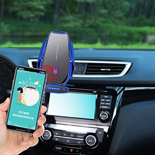 Fast Charging Wireless Car Charger Mount with Auto-Clamping Technology – 15 W Intelligent Induction Holder for All Android Smartphones (Elegant Blue) – Versatile, Secure, and User-Friendly Car Accessory for Effortless Navigation and Connectivity