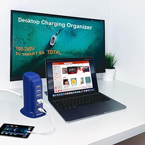 Kawaii-Inspired 6-Port USB Charging Hub: Ultimate Fast Charger for i Phones, Androids & More – Compact Multi-Device Power Station with 1 USB-C & 5 USB-A Ports for Effortless Travel & Home Connectivity, Tangle-Free Solutions for Modern Users