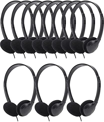 Bulk 24-Pack Kids Classroom Headphones – Hygienic Wired On-Ear Earphones for Enhanced Learning – Individually Bagged for Convenience, Comfort, and Optimal Sound Quality – Perfect for Schools and Device Compatibility