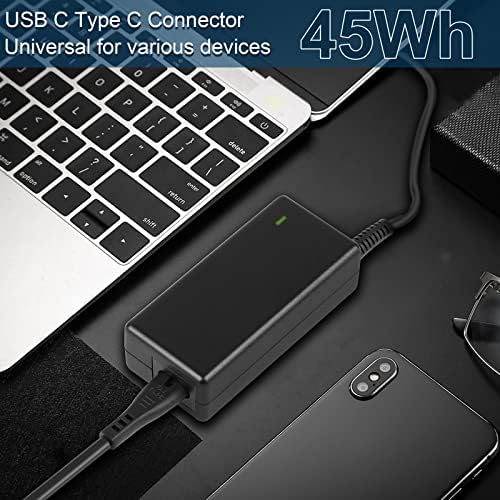 Universal 65 W USB-C Fast Charging Adapter for Chromebooks – High-Speed Power Supply Compatible with Lenovo Think Pad, Yoga, Dell, Acer, and Google Devices – Versatile and Efficient Type-C Charger with Enhanced Compatibility and 24/7 Customer Support