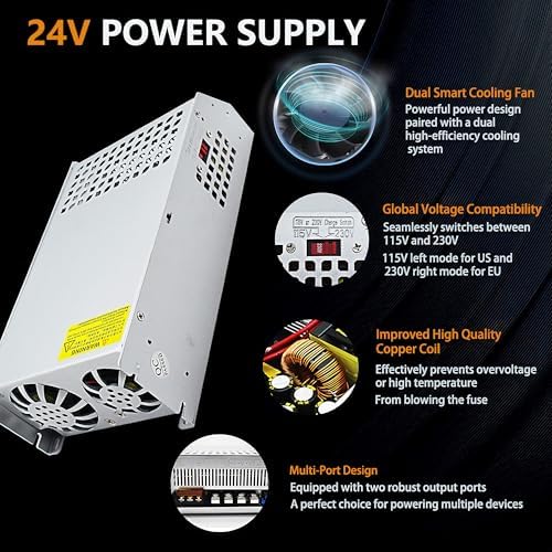 Versatile 24 V 60 W AC to DC Power Supply Adapter – High-Efficiency Converter for CCTV, RVs, LED Lighting, and Pumps – Universal Multi-Voltage Compatibility (110 V/120 V/220 V) for Consistent Performance in All Applications
