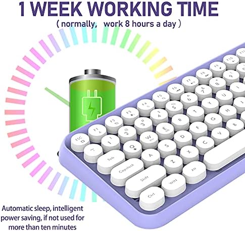 FELICON Retro Mini Wireless Bluetooth Keyboard – Portable 84-Key Typewriter Design for Android, i Pad, Windows & PC – Perfect Companion for Home & Office with Enhanced Compatibility and Rechargeable Battery