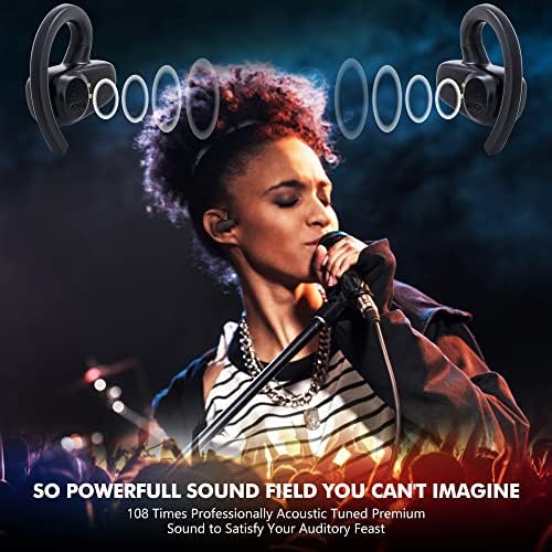 Revolutionary Open Ear Wireless Earbuds – Secure Fit Bluetooth Headphones with Earhooks, 18-Hour Battery Life, IPX7 Waterproof Design for Active Lifestyles, Enhanced Compatibility, Perfect for Workouts & Outdoor Adventures – Black Edition