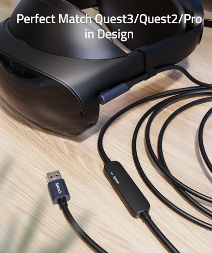 Syntech 16 FT Link Cable for Oculus Quest 3 & PCVR – High-Speed USB 3.0 to USB C Cable for Enhanced Gaming Experience – Compatible with Meta Quest 2, Pro, Pico 4 & More – Durable, Flexible Design for Seamless VR Connectivity
