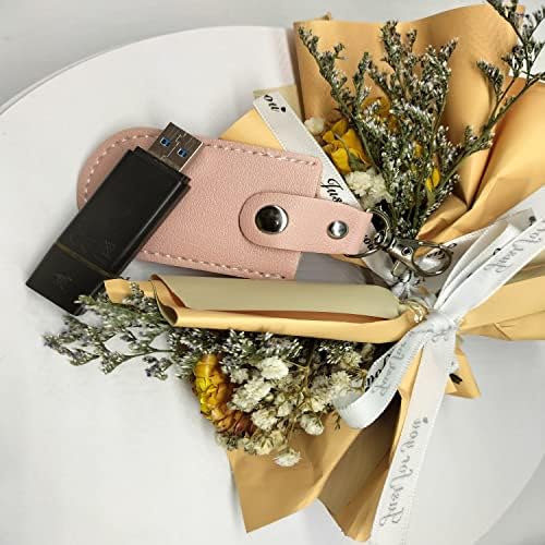 Stylish Pink Leather USB Flash Drive Case Set – 3 Durable Protectors for Safe Storage and Easy Access – Perfect for Women Who Love Chic Tech Accessories – Enhanced Compatibility & Speed for All USB Drives