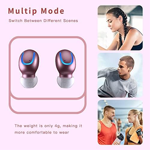 Experience Unmatched Comfort with True Wireless Earbuds for Small Ears – Bluetooth 5.1 Headphones with 48-Hour Playtime, IPX7 Waterproof Rating & Noise Cancelling Mic – Perfect for i Phone, Samsung & Galaxy Users – Stylish Rose Gold Design for Men and Women