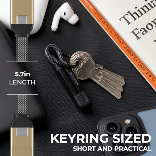 Ultimate 6-in-1 USB C and Lightning Charging Cable – Rolling Square in Charge X, 100 W Fast Charger for Smartphones, Tablets, and Laptops, Compact Universal Cable for Enhanced Performance and Travel Convenience, Durable Black Design