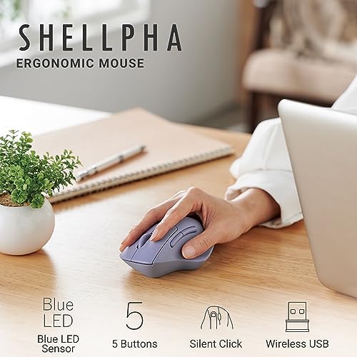 Elevate Your Productivity with the ELECOM Wireless Ergonomic Mouse – Silent Click, 2000 DPI Precision, 20-Month Battery Life, and Stylish White Design for PCs, Macs, and Laptops – Perfect for Home or Office Use