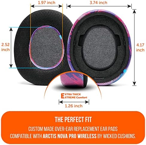 Experience Ultimate Comfort with WC Freeze Nova Pro Wireless Cooling Gel Earpads for Arctis Nova Pro – Exclusive 90’s Black Design, Enhanced Durability & Sound Isolation, Tailored Fit for Gamers Seeking Maximum Performance and Prolonged Play Sessions