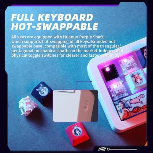 Darmoshark K3 Pro Wireless Mechanical Number Keyboard – Compact 19-Key RGB Backlit Game Keypad with Dual Bluetooth & USB-C Connectivity for Gamers and Professionals – Ergonomic Design for Enhanced Speed and Portability