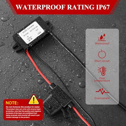 Rugged IP67 Waterproof USB Charging Hub – High-Efficiency DC-DC Converter for Trucks, Off-Grid Solar Systems, and Marine Use – 10-90 V to 5 V 3 A (15 W) Power Supply for Extreme Conditions – Durable, Dustproof, and Shock-Resistant for Reliable Charging Anytime, Anywhere