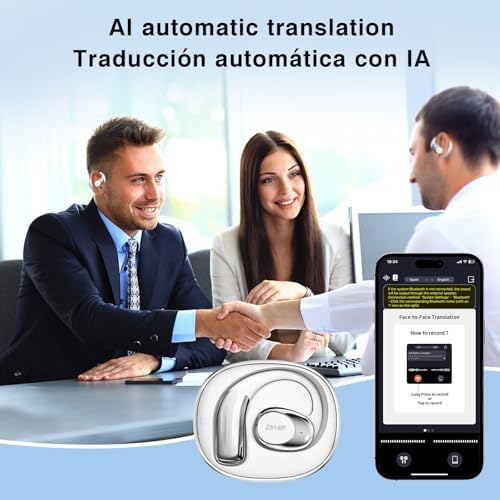 ZIHNIC Real-Time Multilingual AI-Translation Earbuds – Effortless Communication with 4-Mode Translation, Comfortable IPX5 Waterproof Design, and Bluetooth 5.0 Connectivity for i OS & Android – Ideal for Travelers and Global Conversations
