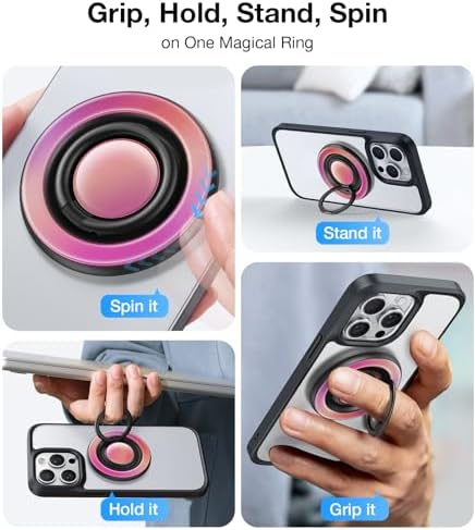 Transform Your Mobile Experience with the TORRAS 360° Fidget Spinner Magnetic Phone Grip Ring Holder – Ultimate Kickstand & Secure Grip for i Phone 16/15/14/13/12 Pro/Max, Samsung Galaxy, & Google Devices, Chic Purple Design, Enhanced Compatibility for Effortless Use