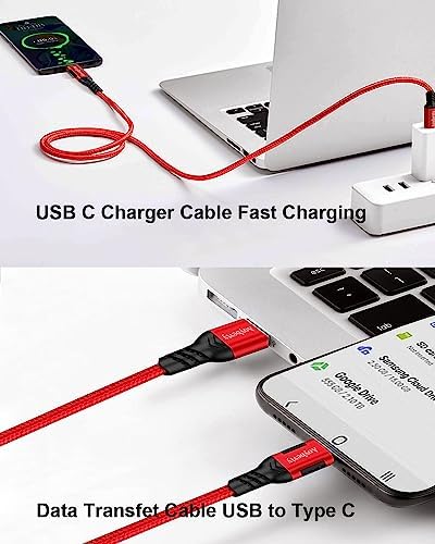 High-Speed USB A to USB C Cable (3.3 FT & 10 FT) – 10 Gbps Data Transfer, 60 W Fast Charging for Samsung Galaxy S23/S22/S21/S20/S10 Ultra & All Type C Devices – Durable Nylon Braided Design for Ultimate Flexibility and Performance